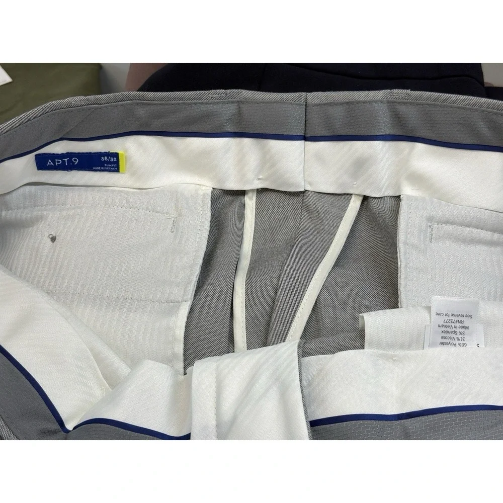 Apartment 9 Premier Flex Slim Fit Dress Pants‎ Mens 38x32 Gray Stretch